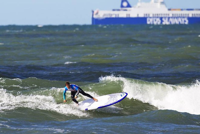 John Skye on the SUP - PWA KIA Cold Hawaii World Cup 2011 Day 5 © PWA World Tour http://www.pwaworldtour.com